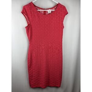 Julia Jordan Fuchsia Pink Sheath Dress | Size 4 | White Stitch Detail